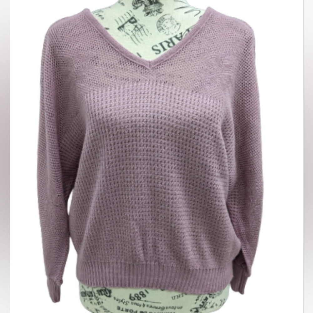Paris Star women's vintage dusty rose knitted pullover sweater size S